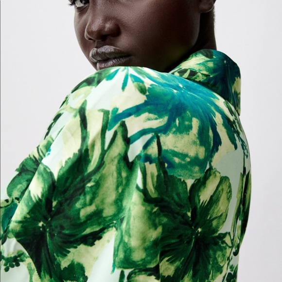 Zara Tropical print over sized top sz Small NWT - Picture 5 of 5